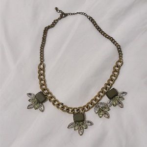Charming Charlie Green and Gold Necklace
